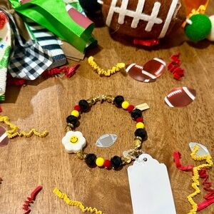 KC Chiefs Smiley Face Bracelet - Black, Yellow, Red, with a touch of ⭐️’s‼️